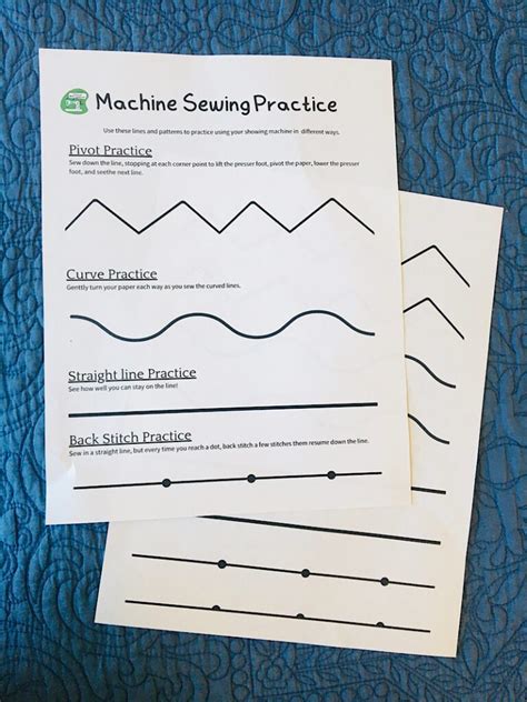 Printable Sewing Machine Practice Sheets