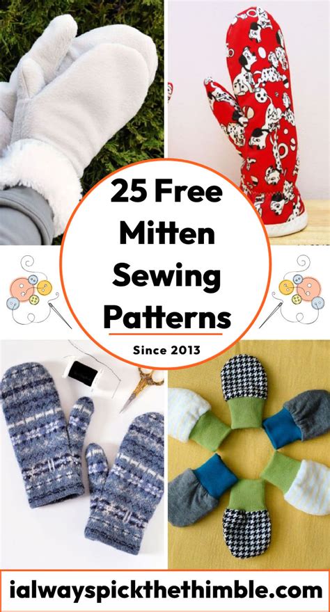 Printable Sewing Mitten Pattern