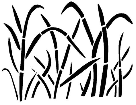 Printable Shadow Grass Stencil