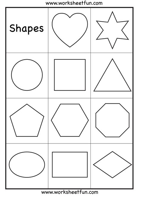 Printable Shape Worksheets For Preschool