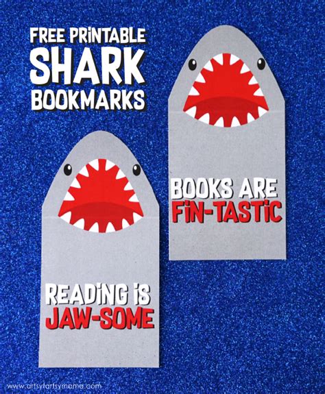 Printable Shark Bookmarks Printable Spring Bookmarks