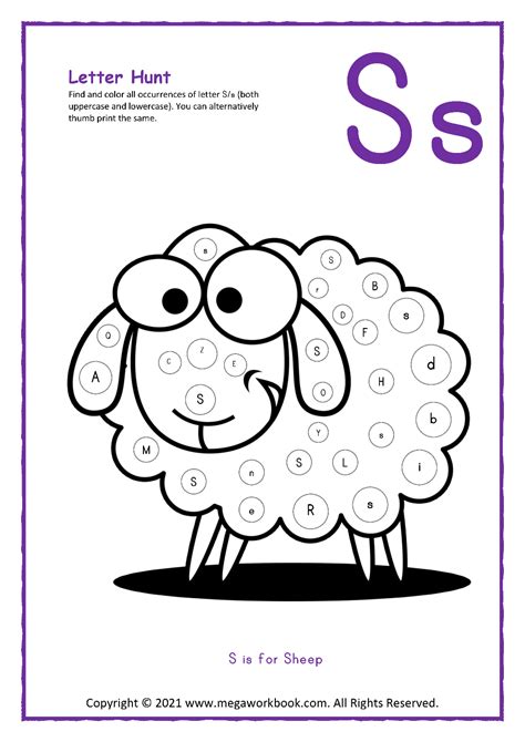 Printable Sheep Letter Recognition