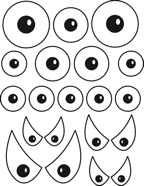 Printable Sheet Of Monster Eyes