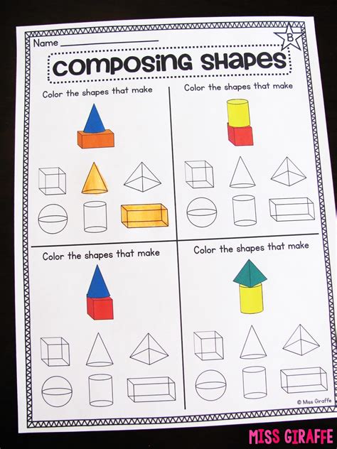 Printable Sheets For Composing Shapes 1 St Grade