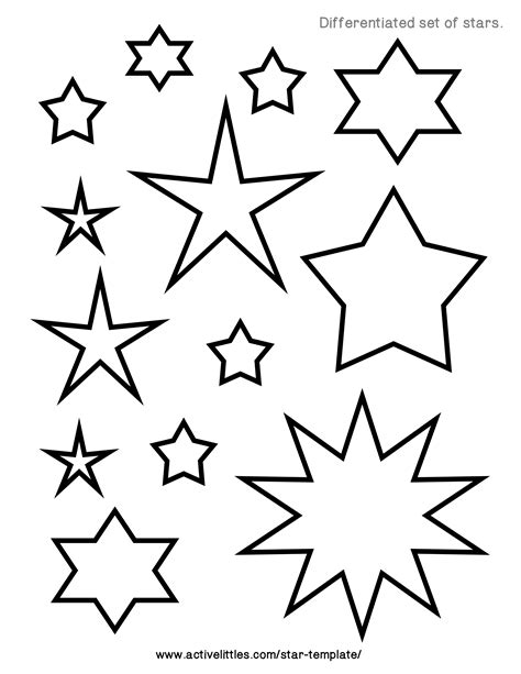 Printable Shinging Star Stencils