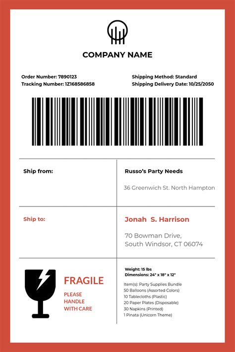 Printable Shipping Labels Arrow Up
