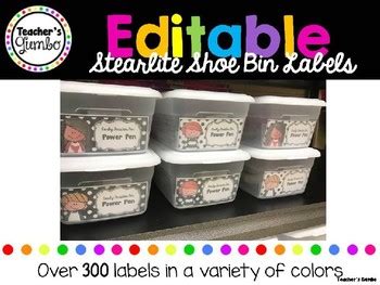 Printable Shoe Bin Labels