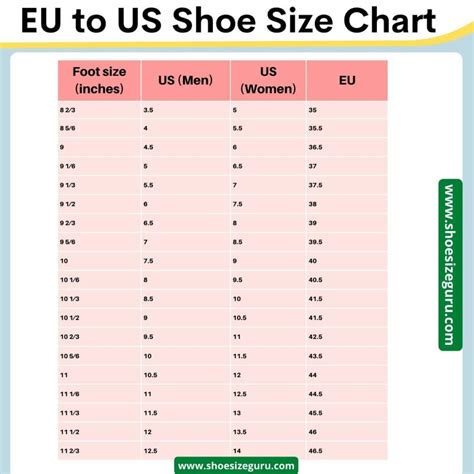 Printable Show Size Chart