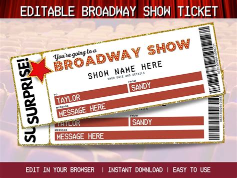 Printable Show Ticket Art