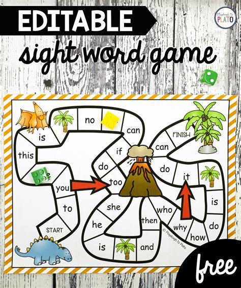 Printable Sight Word Games Editable