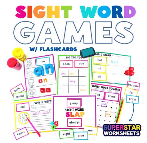 Printable Sight Word Gmes