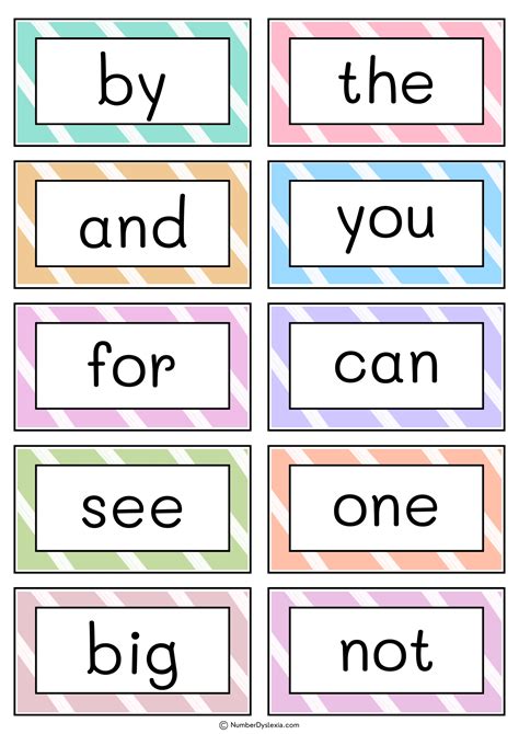 Printable Sight Words List Flashcards