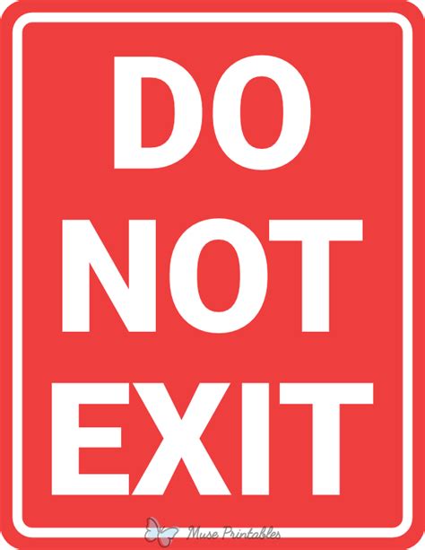 Printable Sign Do Not Exit