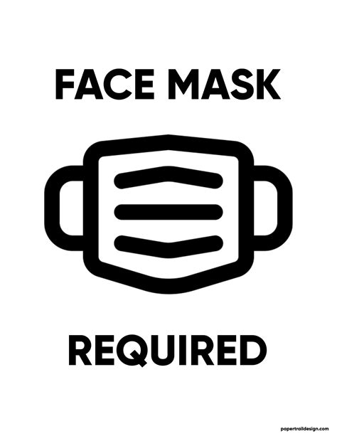 Printable Sign Face Mask Required