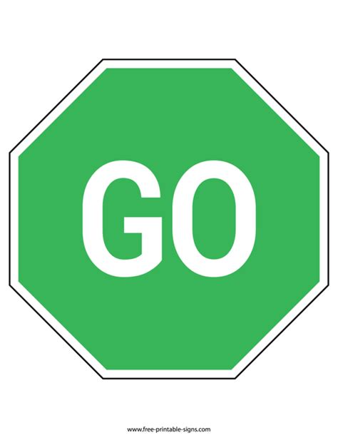 Printable Sign For Go