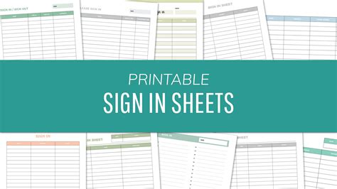 Printable Sign In Sheets Template