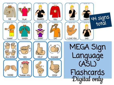 Printable Sign Language Learning Cards