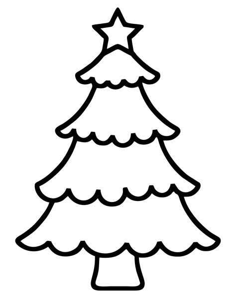 Printable Simple Christmas Tree Outline: Easy And Fun Holiday Activity
