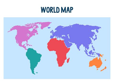 Printable Simple Map Of World
