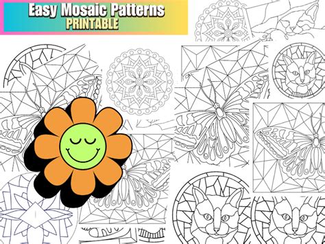 Printable Simple Mosaic Numbered Pieces