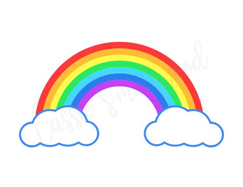Printable Simple Rainbow And Clouds