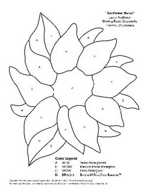 Printable Simple Stained Glass Sunflower Patterns