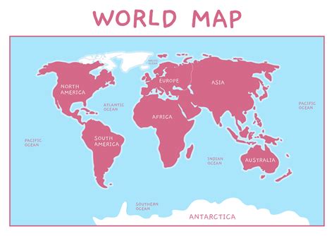 Printable Simple World Map For Kids