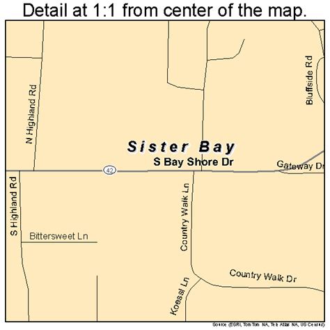 Printable Sister Bay Wi Map