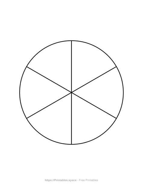 Printable Six Piece Pie Chart