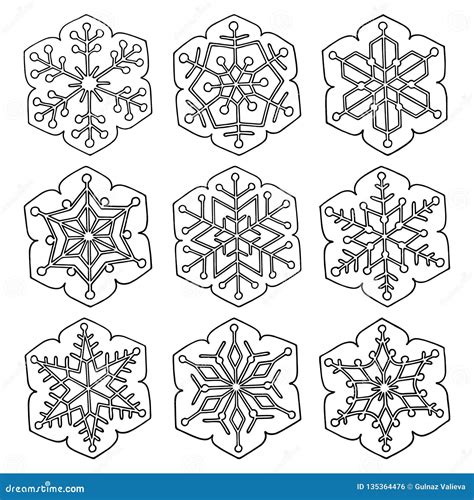 Printable Six Pointed Snowflakes