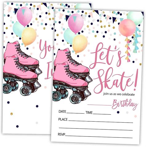 Printable Skating Birthday Invitations