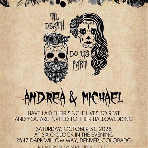 Printable Skeleton Wedding Invitations