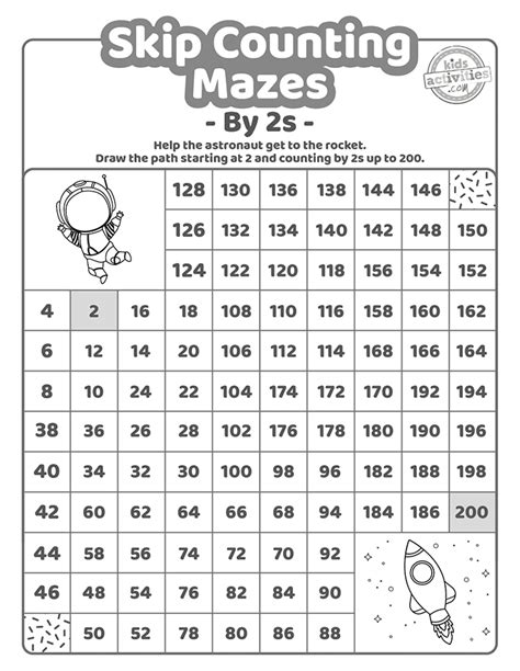 Printable Skip Counting Mazes