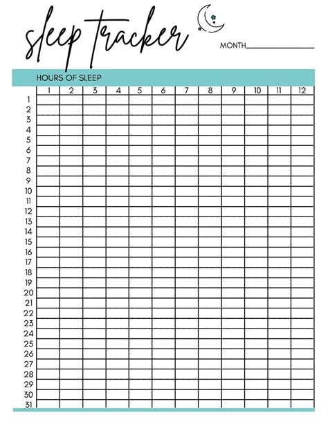 Printable Sleep Chart Adults