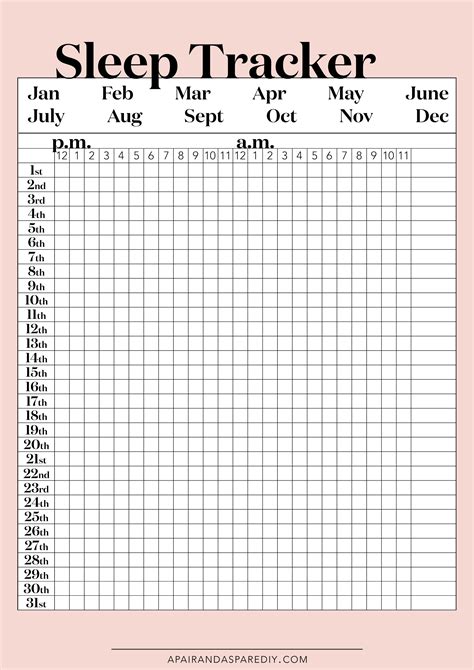 Printable Sleep Tracking Chart