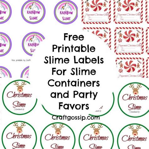 Printable Slime Labels Christmas