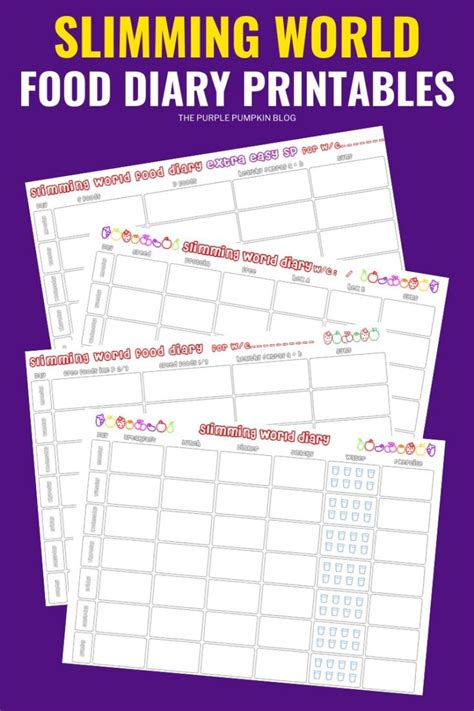 Printable Slimming World Diary Template