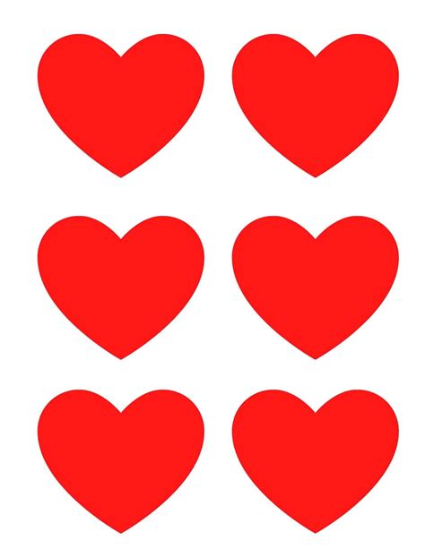 Printable Small Red Hearts