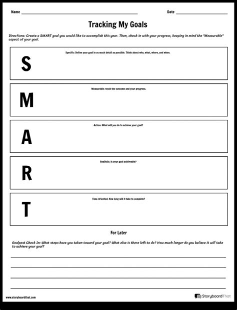 Printable Smart Goal Setting Worksheet