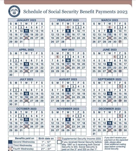 Printable Social Security Calendar