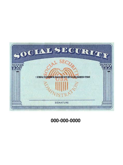 Printable Social Security Card Template