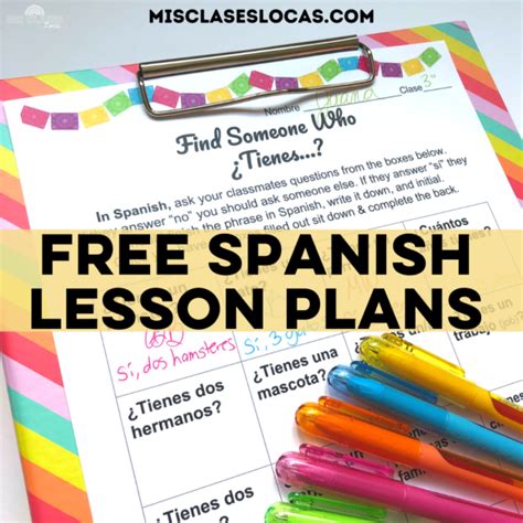 Printable Spanish Lesson Plans