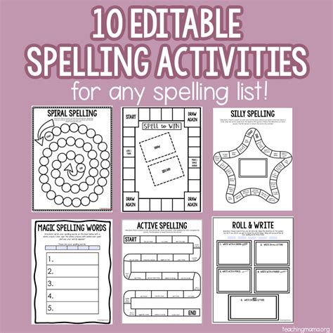 Printable Spelling Activities Snap