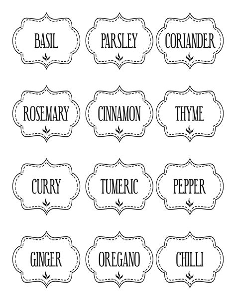Printable Spice Labels Free
