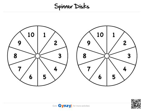 Printable Spinner 1 10 Template