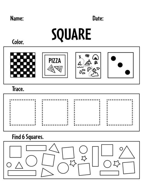 Printable Square Shape Worksheets