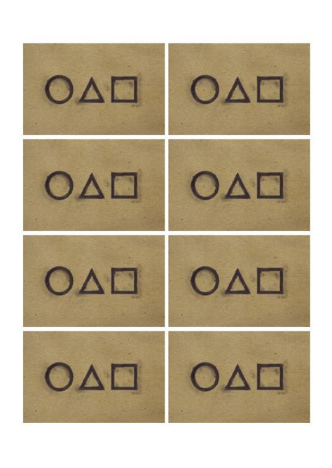 Printable Squid Game Card Template