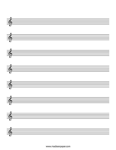 Blank Manuscript Paper Free Printable Blank Music Staff Paper Free