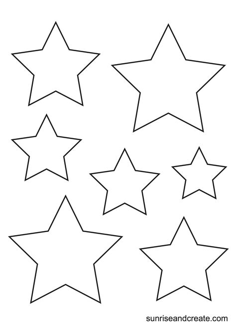 Printable Star Shape Templates
