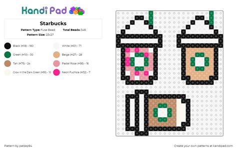 Printable Starbucks Fuse Beads Patterns